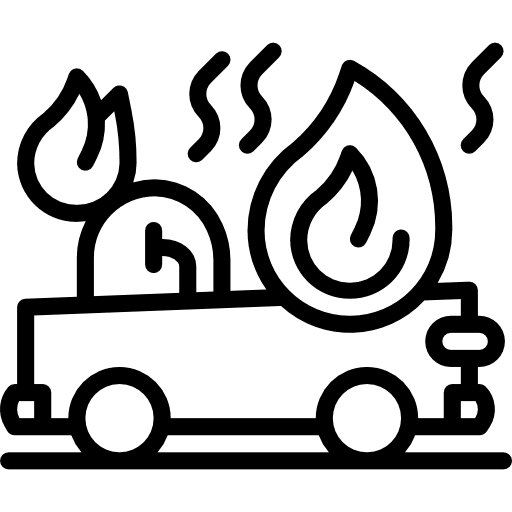 Transport burning car insurance icon