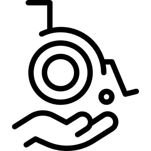 Wheelchair medical disabled transport icon