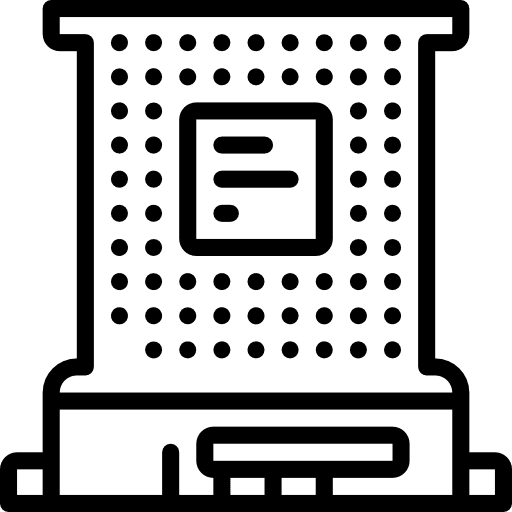 Motherboard processor chip technology icon