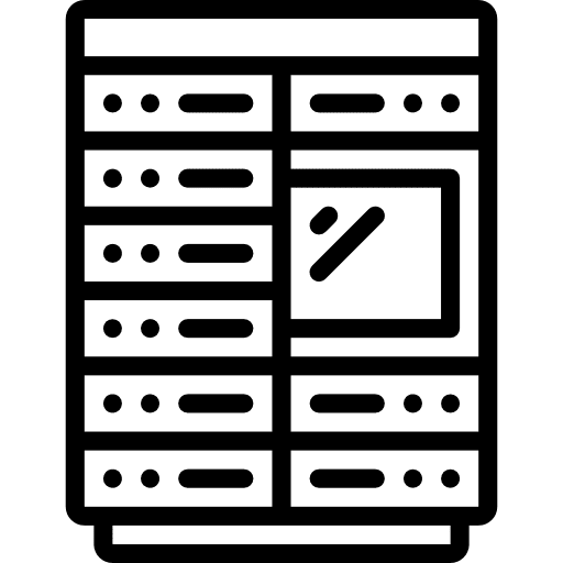 Server network technology multimedia icon