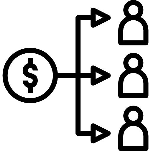 Commission hands and gestures networking business and finance icon