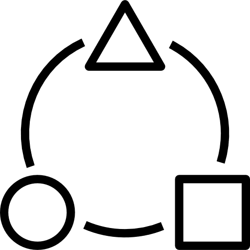 Diversify shapes and symbols maths variety icon