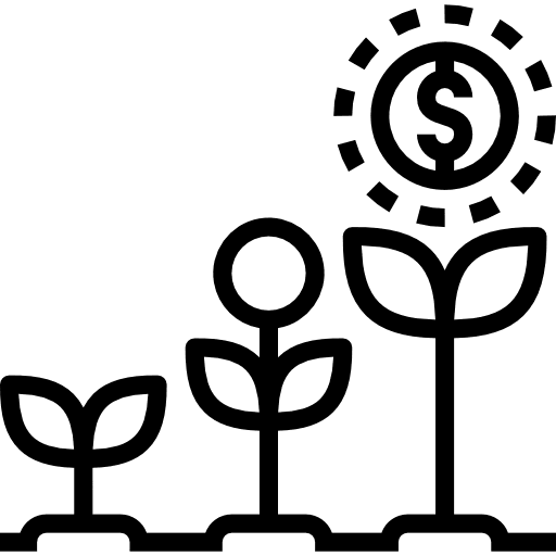 Growth plant nature bank icon