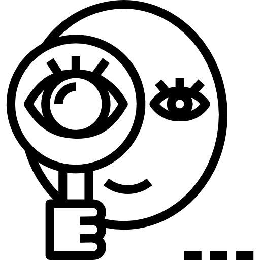 Verification zoom in eye commerce and shopping icon