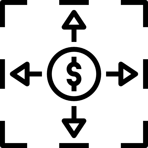 Coin expand dollar business and finance icon