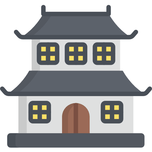 Dojo japanese dojo building icon