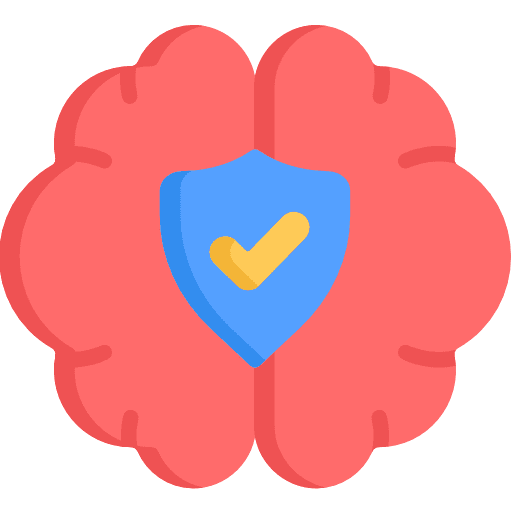 Mental illness shield secret psychology icon