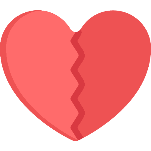 Broken heart love and romance broken heart love icon