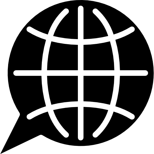 Global earth grid languages worlwide icon