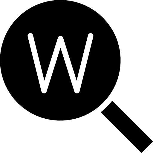 Keyword magnifier search research icon