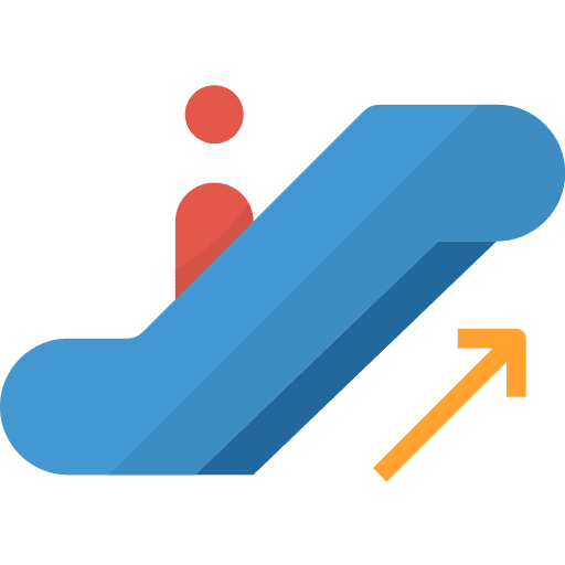 Escalator stair up arrow stairs icon