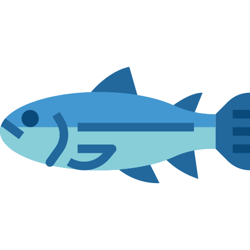 Fish food and restaurant fishes meats icon