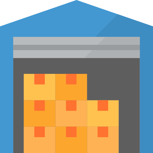 Storage garage barn boxes icon