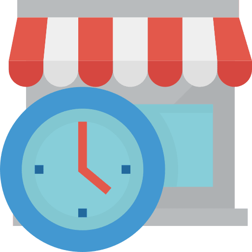 Store business commerce clock icon