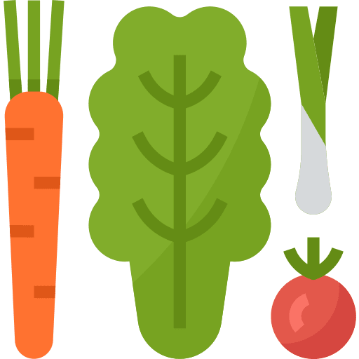 Vegetables vegetarian food and restaurant organic icon