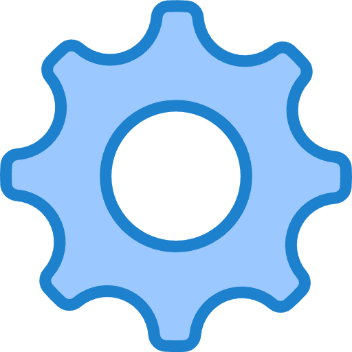 Cogwheel wheels construction and tools configuration icon