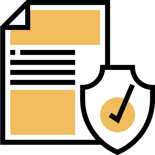 Warranty files and folders contract shield icon