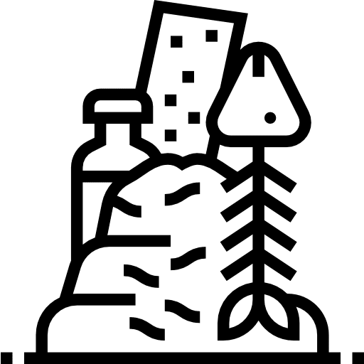 Trash contamination food gas icon