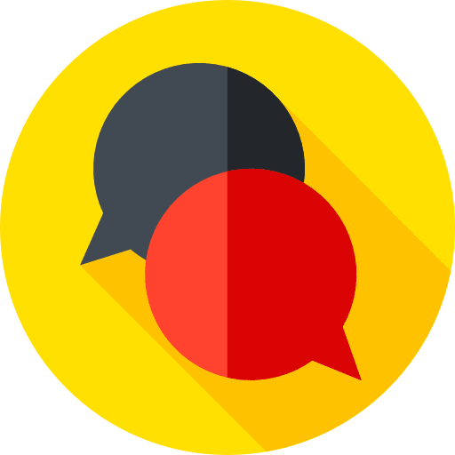 Chat bubble interface negotiating conversation icon