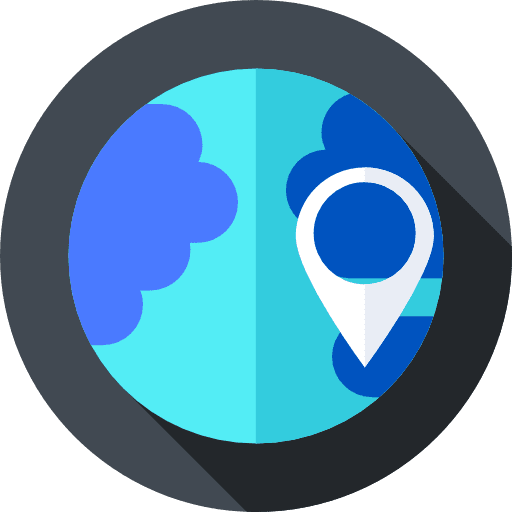 Worldwide space maps and location geography icon
