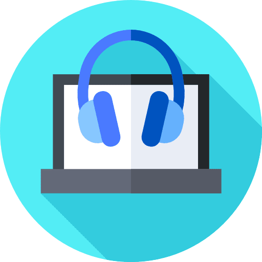 Video chat headphones computer assistance icon