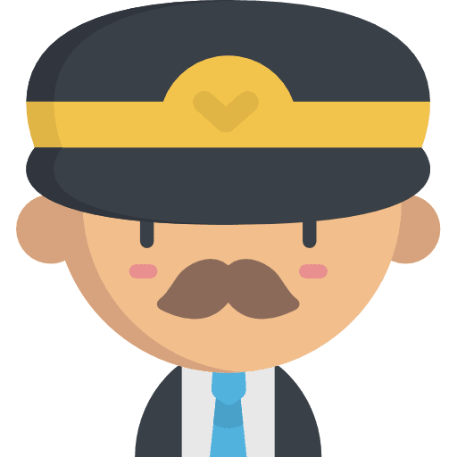 Pilot professional moustache worker icon