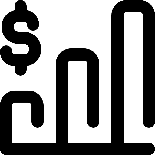 Bars graphic money chart business and finance icon