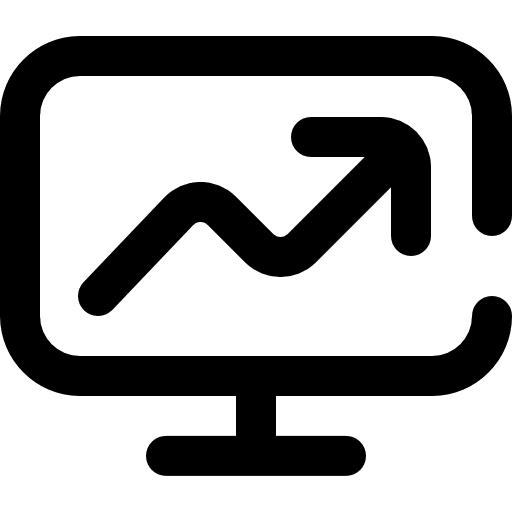 Growth monitor diagram television icon