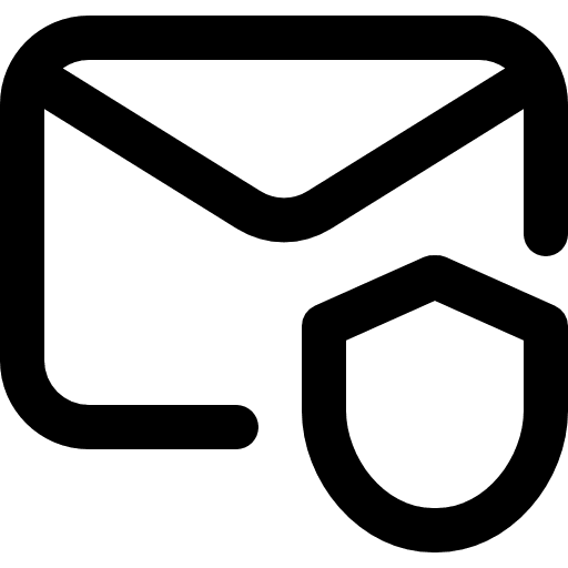 Protection defense check mark email icon