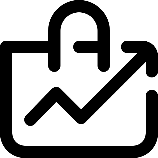 Sales commerce and shopping growth bag icon