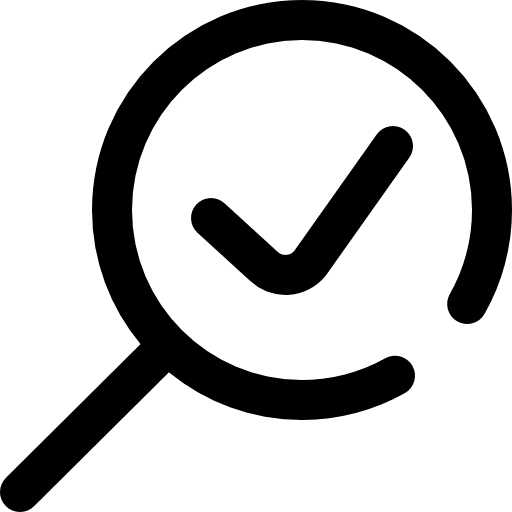 Search zoom glass check icon