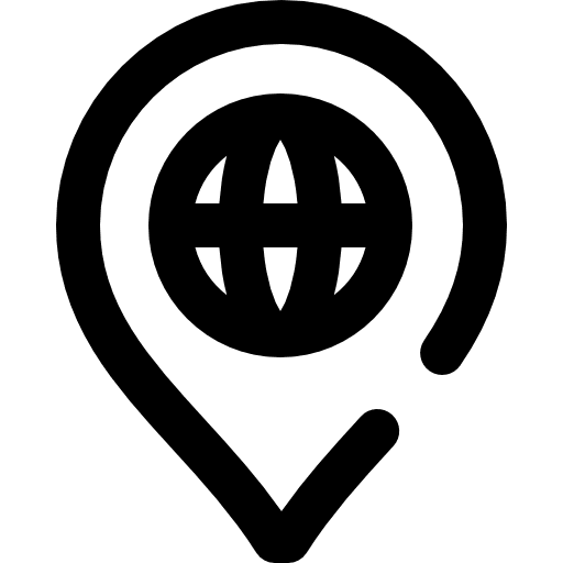 Location pin interface world pin icon