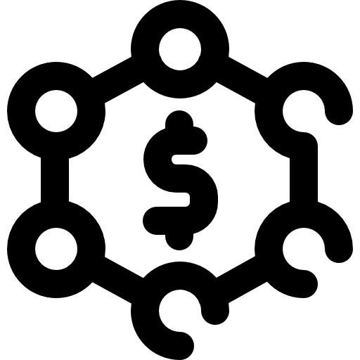 Marketing coin networking dollar icon