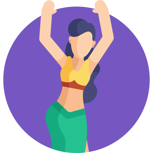 Belly dance eastern dancing art and design icon