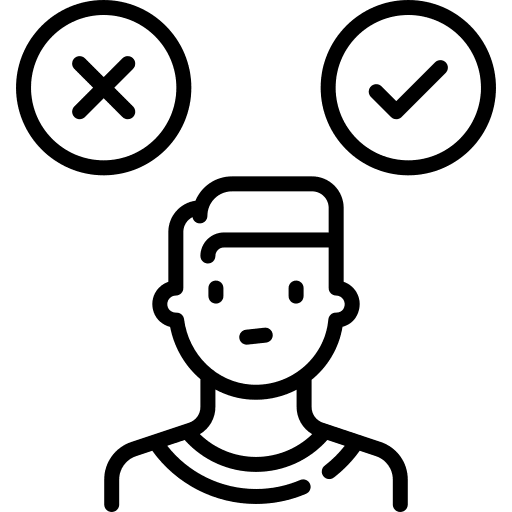 Choice choices check man icon