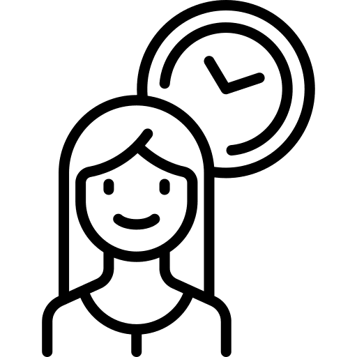 Time wait smile woman icon