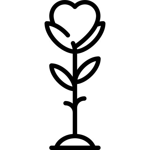Heart nature flower plant pot icon