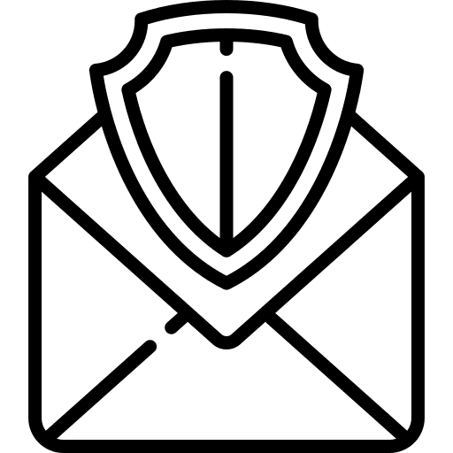 Letter communications security antivirus icon