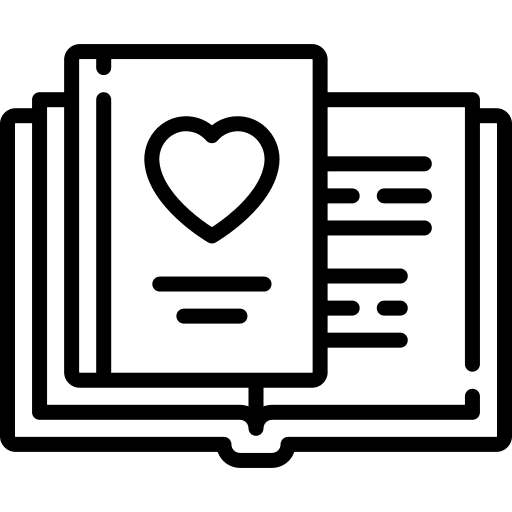 Book album heart wedding icon