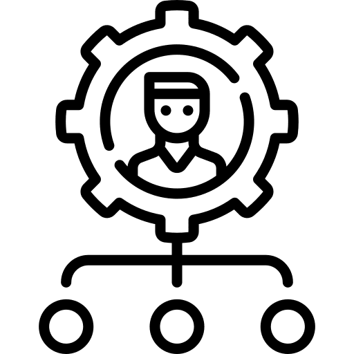 Gear business and finance boss man icon