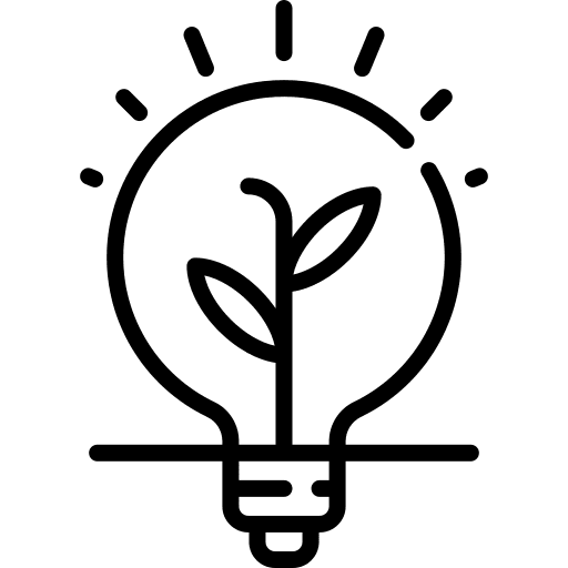 Lightbulb nature sprout leaf icon