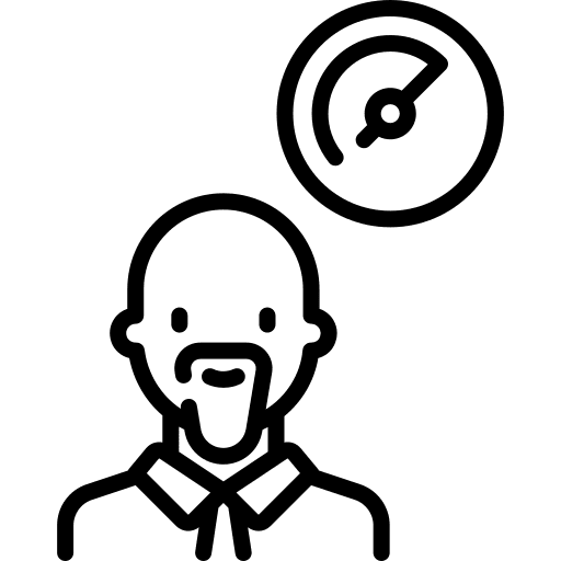 Speedometer tool speeds man icon