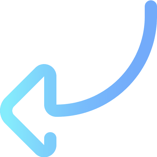 Curve arrow arrows left reverse icon