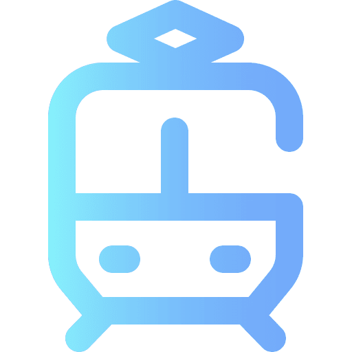 Tram train underground vehicle icon