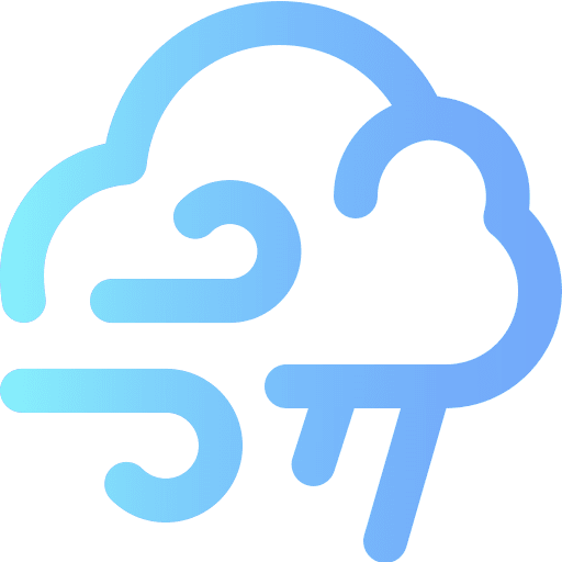 Windy winds weather rain icon