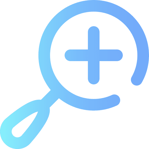 Zoom in magnifying glass multimedia loupe icon