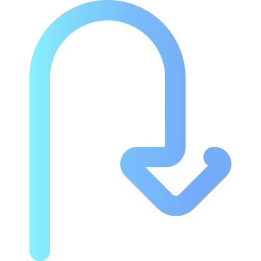 U turn arrow right arrow u turn icon