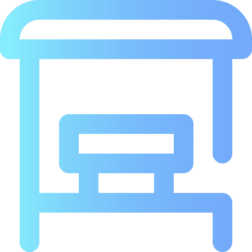 Bus stop urban buildings transport icon