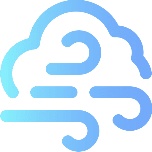 Windy winter breeze meteorology icon