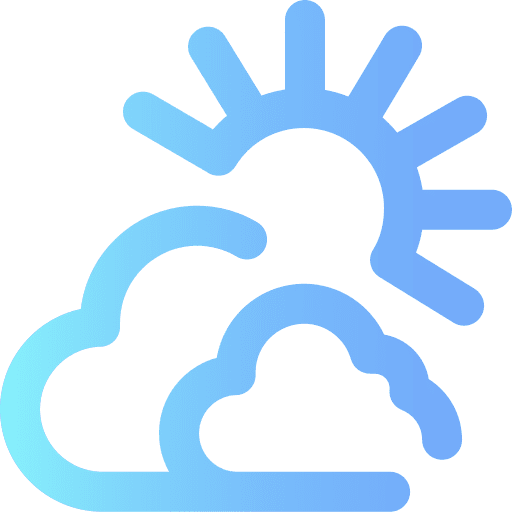 Cloudy cloud clouds and sun sun icon